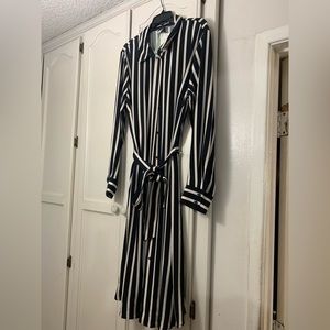 Long Sleeve striped XL H&M shirt dress